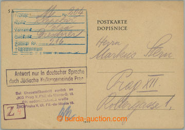268317 - 1942 GHETTO TERESIENSTADT - PROTECTORATE / unpaid PC from gh