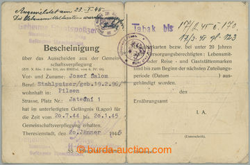 268320 - 1944-1945 MALÁ PEVNOST TEREZÍN / Bescheinigung über das A