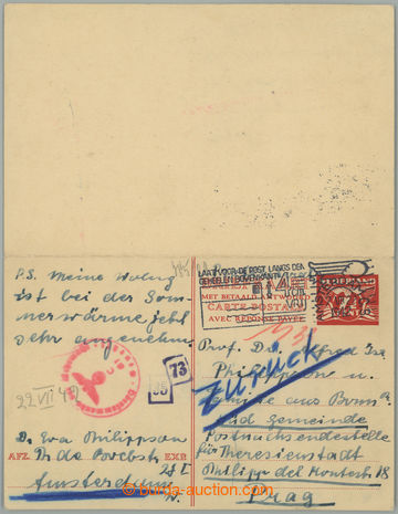 268347 - 1942 NETHERLANDS - GHETTO TERESIENSTADT / double undetached