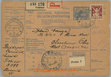 268349 - 1926 CPP11, celá mezinárodní balíková průvodka na zás