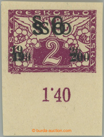 268356 -  Pof.SO26PT, Express stamp 2h violet, the bottom marginal pi
