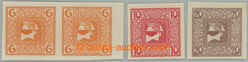 268478 - 1908 (1918) NOVINOVÉ / Mi..158-160, Merkur vpravo, 2-páska