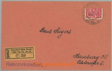 268520 - 1919 PŮLENÉ FRANKATURY / R-dopis zaslaný do Německa, vyf