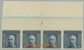 268535 - 1906 Ferch.44, FJ I. 5K, NEZOUBKOVANÁ 5K, vodorovná 4-pás