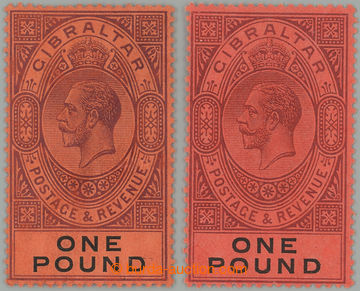 268658 - 1912-1924 SG.85, 2x George V. £1, pale (rarer) and dull; ve