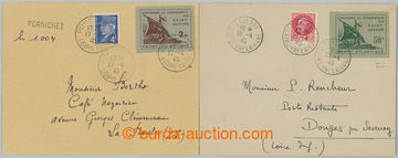 268663 - 1945 FRANKREICH / ST. NAZAIRE, Mi.1 a 2 na dvou dopisech ve