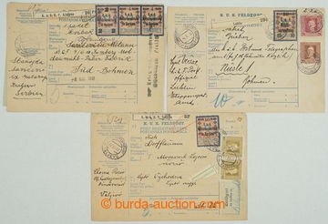 268755 - 1917-1918 VOJENSKÉ KOLKY / sestava 3ks celých poštovních