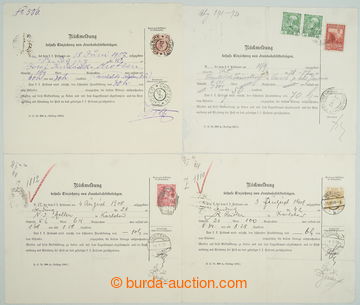 268772 - 1906-1908 Response - Rückmeldung / 5 blank forms Nr.398A, w