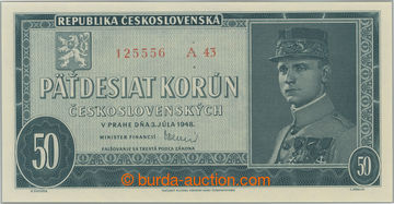 268801 - 1948 Ba.81b, 50Kčs 1948, série A43, perforace 3 malé dír