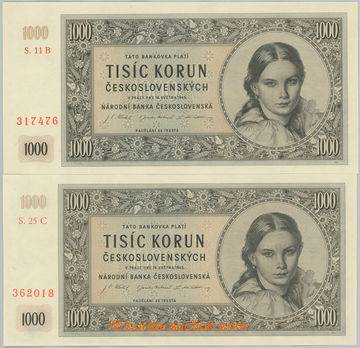 268812 - 1945 Ba.78b+78c1, sestava 2 bankovek: 1000Kčs 1945, I. vyd