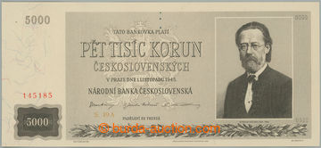 268814 - 1945 Ba.79, 5000Kčs 1945, série 19A, perforace 3 malé dí