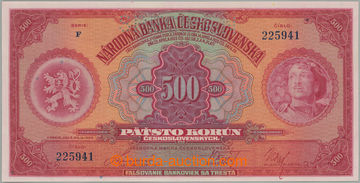 268822 - 1929 Ba.23c, 500Kč 1929, série F, perforace SPECIMEN; bezv