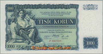 268823 - 1934 Ba.27, 1000Kč 1934, série P, perforace SPECIMEN; velm