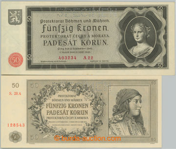 268831 - 1940, 1944 Ba.34, 42, sestava 2ks bankovek: 50K 1940, série