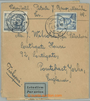 268867 - 1946 celý novinový rukáv zaslaný jako Let-tiskopis do An