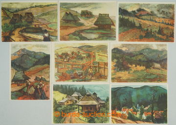 268901 - 1952 CPH50/1-8, Krajinné motivy, kompletní řada 8ks; vzad