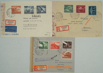 268945 - 1944 NESSELSDORF, FREIBERG / comp. 3 pcs of Reg letters with