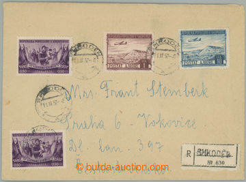 268979 - 1957 Reg and airmail letter addressed to Czechoslovakia, fra