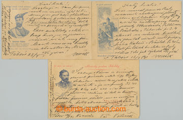 270337 - 1891-1893 SOKOL / PŘEDCHŮDCE POHLEDNIC / comp. of 3 PC car