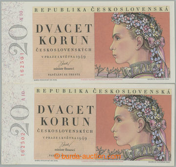 270363 - 1949 ČÍSELNÁ POSTUPKA / Ba.83a, 20Kčs 1949, I. vydání,