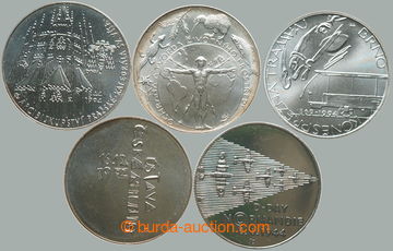 270815 - 1993-1994 ČR / sestava 5ks Ag pamětních mincí: 200Kč 19