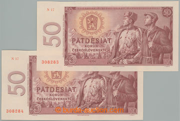 270927 - 1964 ČÍSELNÁ POSTUPKA / Ba.99b2, 50Kčs 1964, série N17,