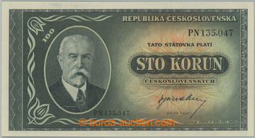 270941 - 1945 Ba.74, 100Kčs b.l. (1945), série PN, perforace 3 mal