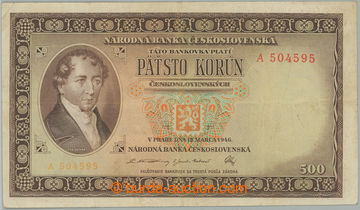 270943 - 1945 Ba.80a, 500Kčs 1946, hledaná první série A (!); př