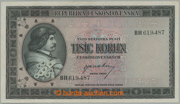 270949 - 1945 Ba.76, 1000Kčs b.l. (1945), série BH; svislý přehyb