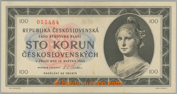 270952 - 1945 Ba.77a1, 100Kčs 1945, sought set A34; light vertical f