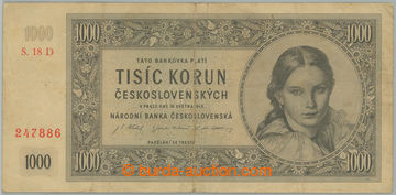 270965 - 1945 Ba.78c2, 1000Kčs 1945, II. vydání, nejvzácnější