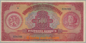 270974 - 1929 Ba.23b, 500Kč 1929, série B, dotištěná čárka nad