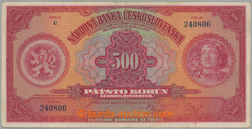 270976 - 1929 Ba.23c, 500Kč 1929, série C, neperforovaná; přelož
