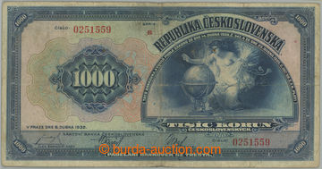 270978 - 1934 Ba.26, 1000Kč 1932, série B, neperforovaná; solidní