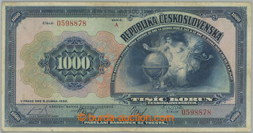 270979 - 1932 Ba.26, 1000Kč 1932, série A, perforace SPECIMEN; celk