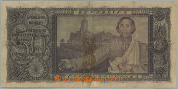 271000 - 1922 Ba.19a, 50Kč 1922, série 010; na rubu stopa po lepic