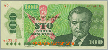 271008 - 1989 Ba.106, 100Kčs 1989, hledaná první série A01 (!); b