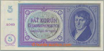 271010 - 1940 Ba.29a, 5K b.l. (1938/1940), série A049, přetisk ruč