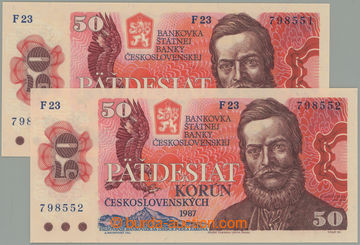 271041 - 1987 ČÍSELNÁ POSTUPKA / Ba.104, 50Kčs 1987, série F23,