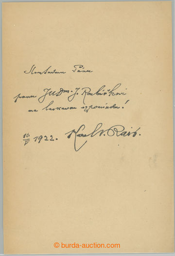 271070 - 1922 RAIS Karel Václav (1859–1926), významný český sp