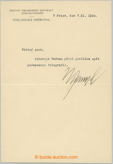 271075 - 1934 HAMPL Antonín (1875-1942), předseda Čs. sociálně d