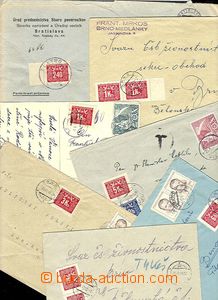 27211 - 1947-49 ČSR II partie 7ks dopisů zatížených doplatným