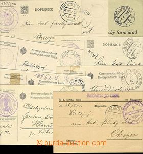 27216 - 1909-32 ČSR I partie 9ks dopisnic osvobozených od poštov