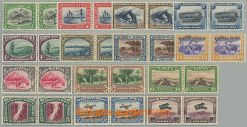 273616 - 1931 SG.74-87, pairs Motives ½P - 10Sh + air-mail 3P and 10