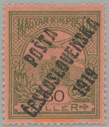 279645 - Pof.94, 60f zelená / černá, IV. typ přetisku; po nálep