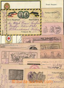 30198 - 1914-18 POLNÍ POŠTA RU partie 14ks různých lístků F