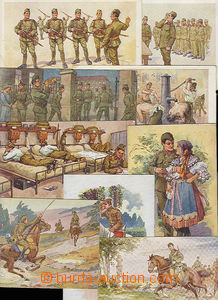 30386 - 1924-38 POHLEDNICE edice Veselá vojna, partie 16ks kreslen