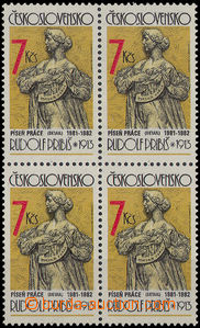 30661 - 1982 Pof.2567 as blk-of-4, fluorescing paper 2, mint never h