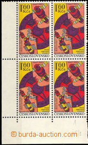 30856 - 1977 Pof.2280, LL corner blk-of-4,, plate variety on pos. 42