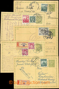 31281 - 1937-38 CDV65 Coat of arms, comp. 5 pcs of PC, all uprated t